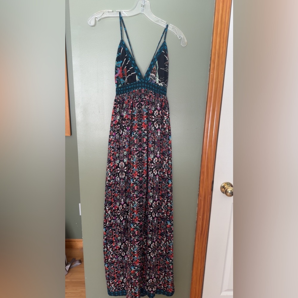 Floral Maxi Dress - Black and Multicolor